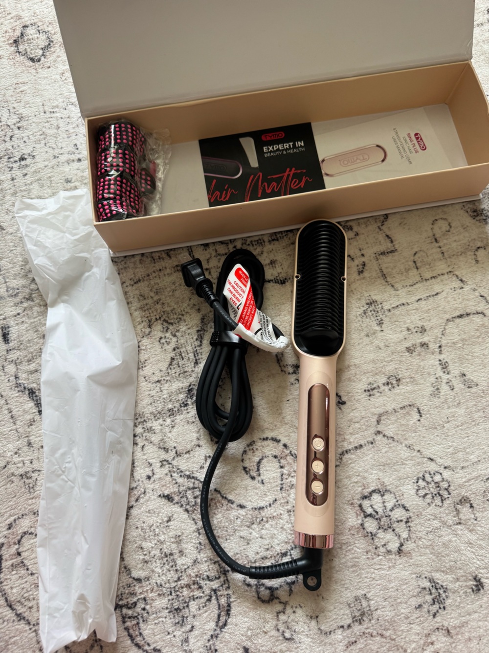 TYMO Ring Plus Ionic Hair Straightening Comb - Rose Gold - Picture 3 of 3